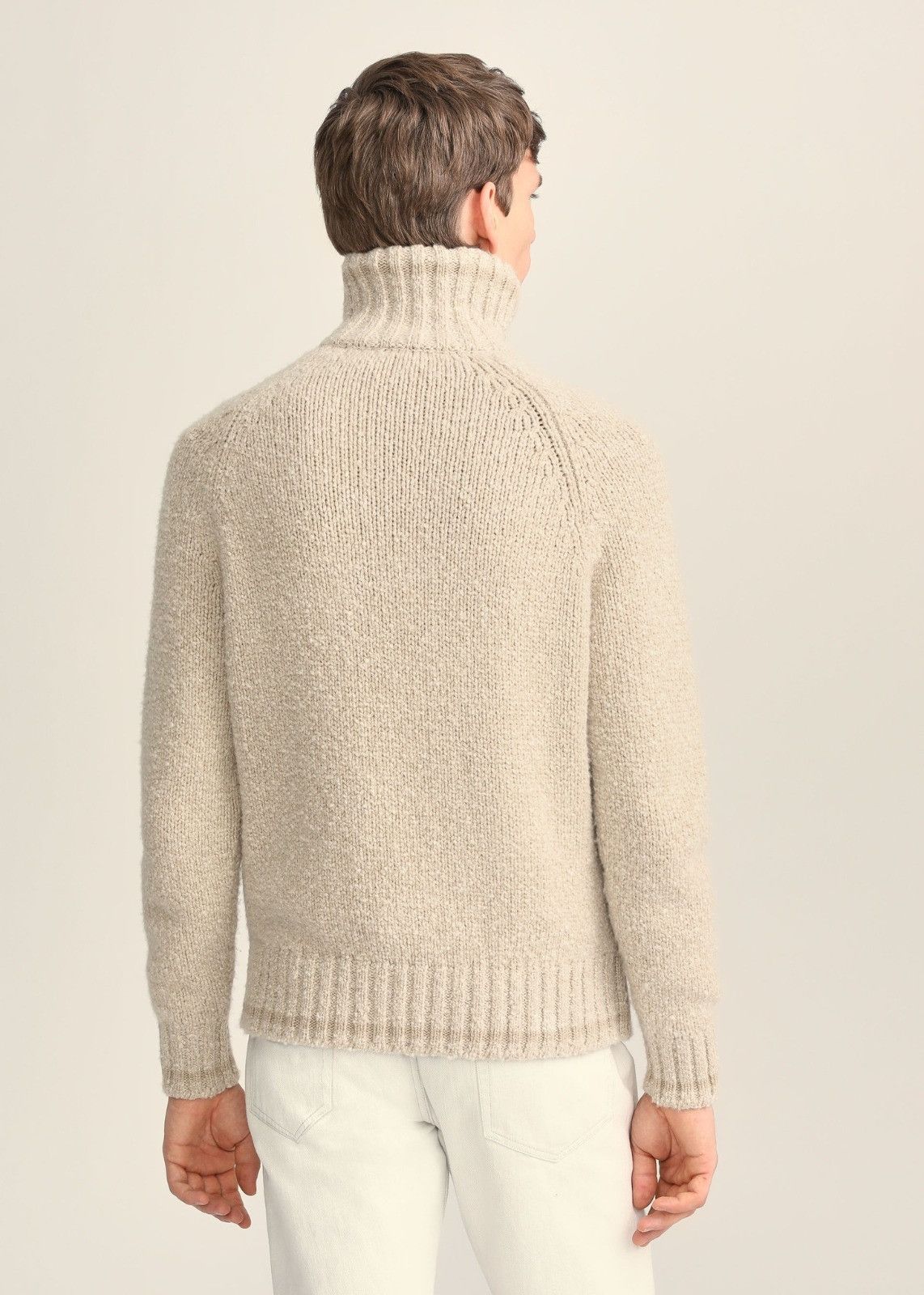 Loro Piana o1srvl11e1124 Half-Zip Cashmere Mezzocollo Sweater in Beige Size US M / EU 48-50 / 2 - 2 Thumbnail