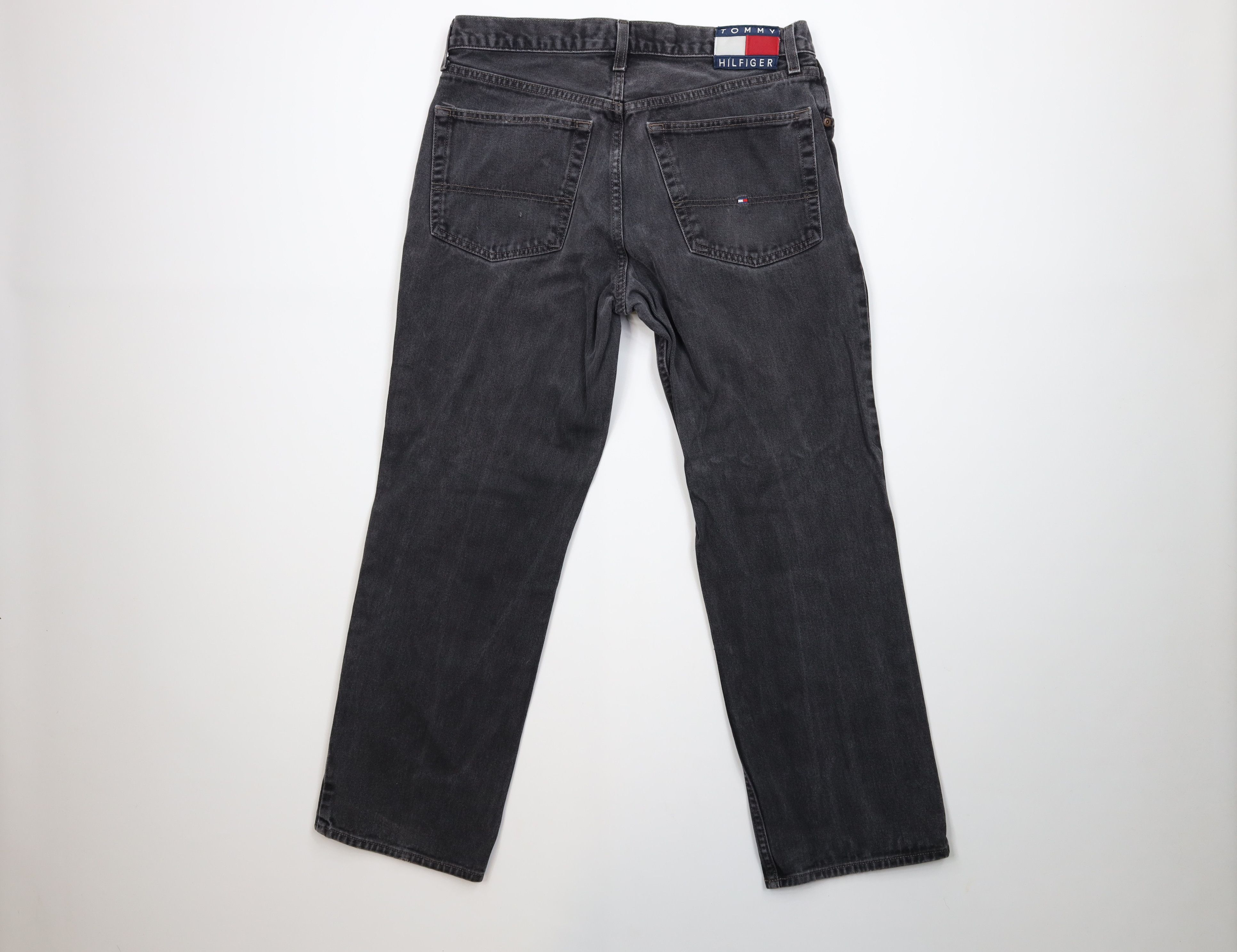 Tommy Hilfiger Vintage 90s Tommy Hilfiger Spell Out Wide Leg Denim Jeans Size US 33 - 12 Thumbnail