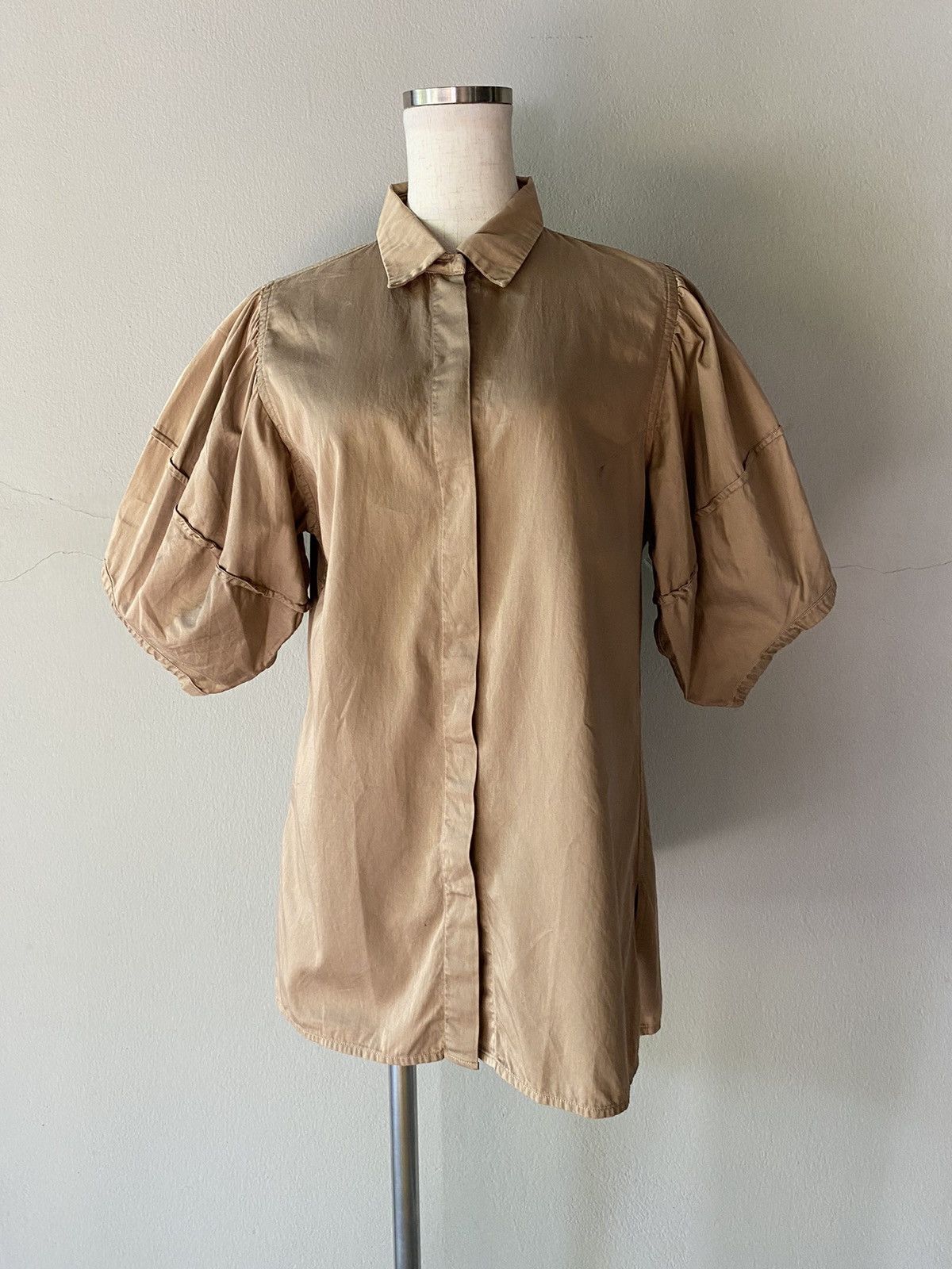 SOFIE D'HOORE SOFIE D'HOORE Brown Puff-Sleeve Blouse Size XS / US 0-2 / IT 36-38 - 10 Thumbnail