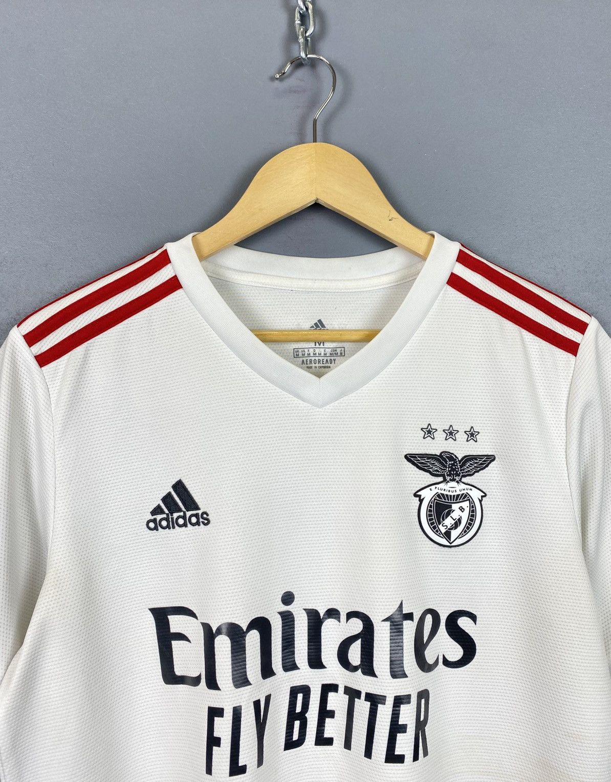 Adidas Adidas Benfica Soccer Football Jersey Shirt Size M White Top Size US M / EU 48-50 / 2 - 2 Thumbnail