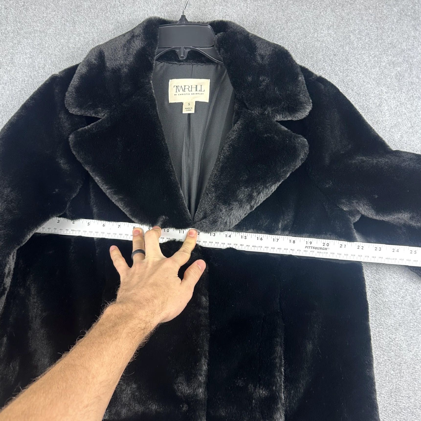 Vintage TWRHLL by Christie Brinkley Faux Fur Coat Womens Small Black Short Plush Jacket Size 28" / US 6 / IT 42 - 6 Thumbnail