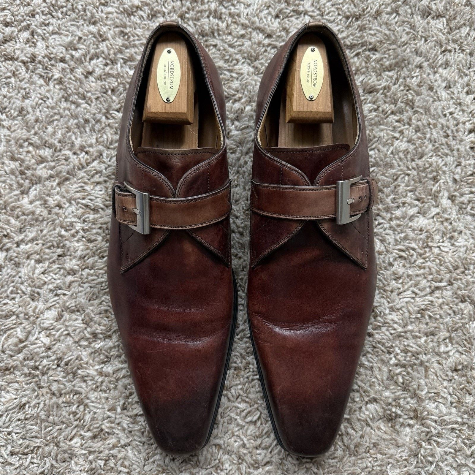 Magnanni Magnanni Marco II Single Monk Strap Brown Leather Dress Shoe Size US 13 / EU 46 - 2 Thumbnail