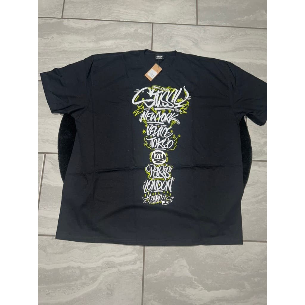 image of Stussy & Born X Raised ~ Handstyles Tee in Black, Men's (Size Small)