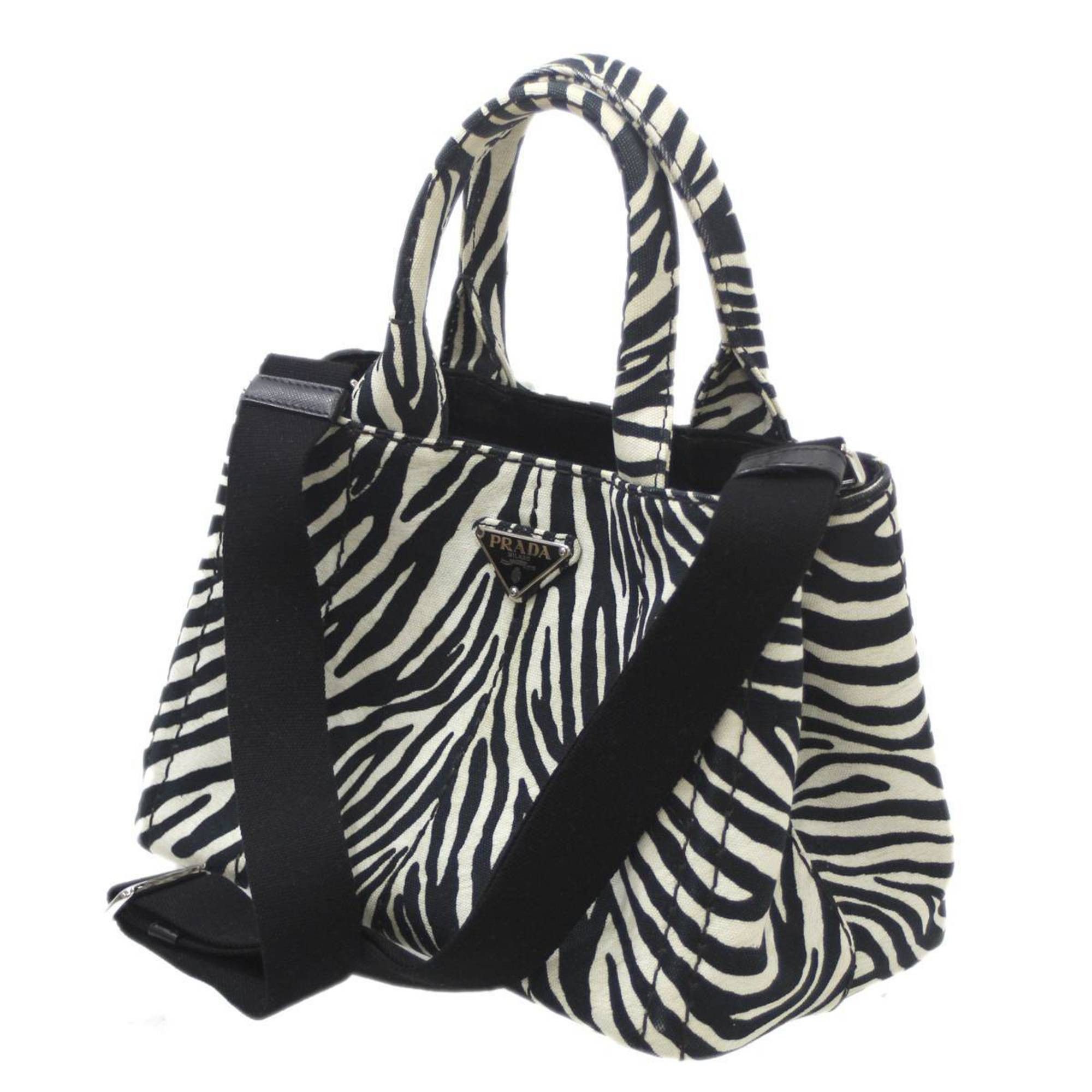 image of Prada 2Way Handbag Canapa Zebra Cotton, Women's