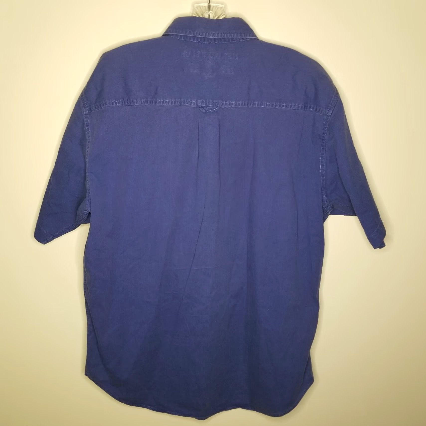 Vintage NEWPORT BLUE Button-Up Shirt Short Sleeve Mens M Blue Size US 31 - 5 Thumbnail