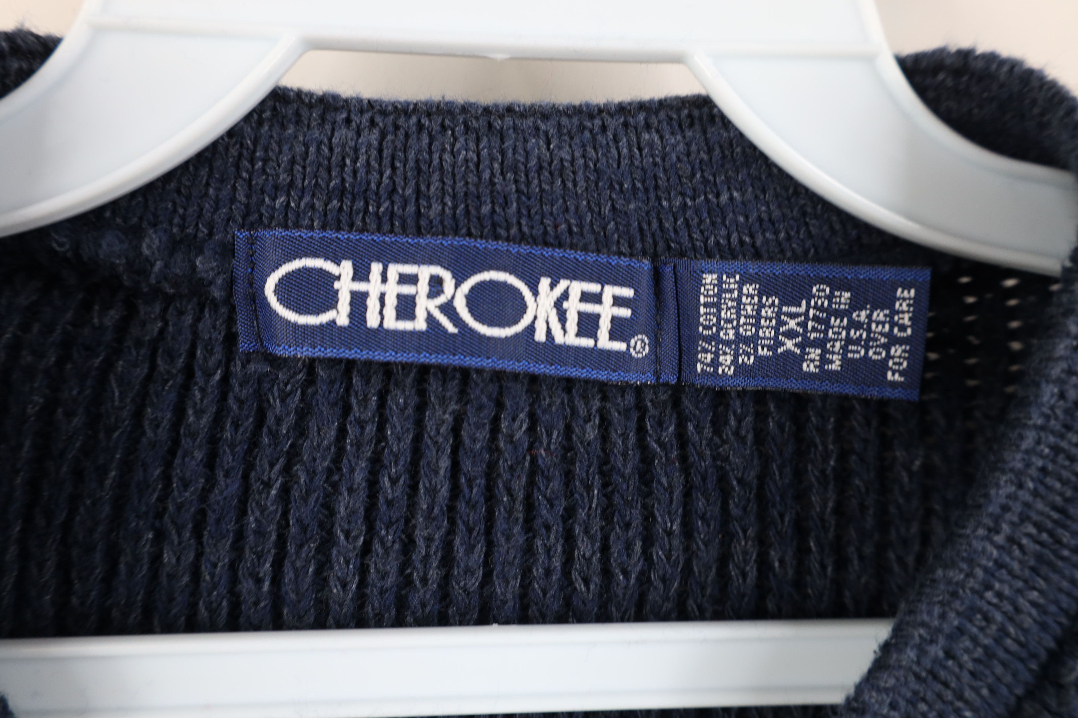 Vintage Vintage 90s Streetwear Weave Knit Henley Sweater Blue USA Size US XXL / EU 58 / 5 - 5 Thumbnail