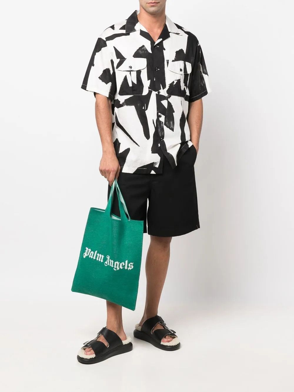 Palm Angels o1y0325 Size : OS / Logo Shoulder Bag in Green Size ONE SIZE - 5 Thumbnail