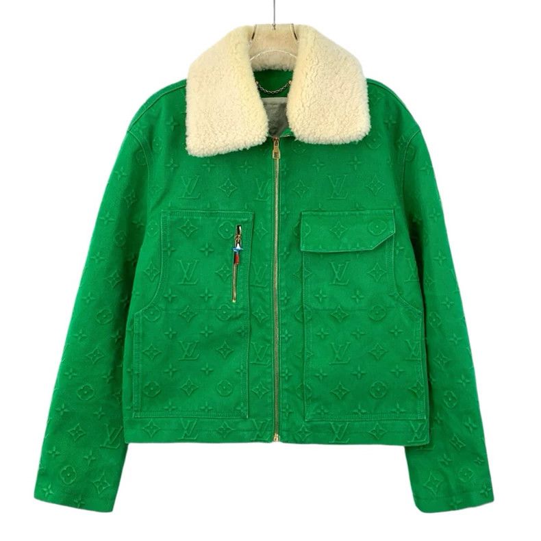 Louis Vuitton Louis Vuitton Green logo embossed full-print cotton fur co Size US M / EU 48-50 / 2 - 1 Thumbnail