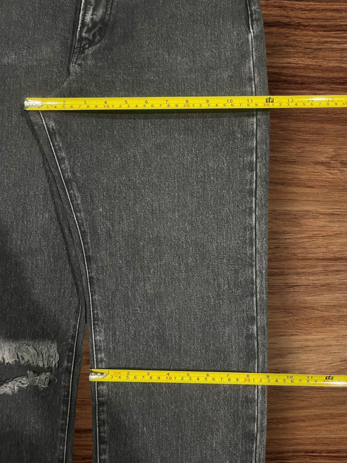 MOUSSY Vintage Moussy High Rise Distressed Frayed Leg Straight Jean Size 27" / US 4 / IT 40 - 13 Thumbnail