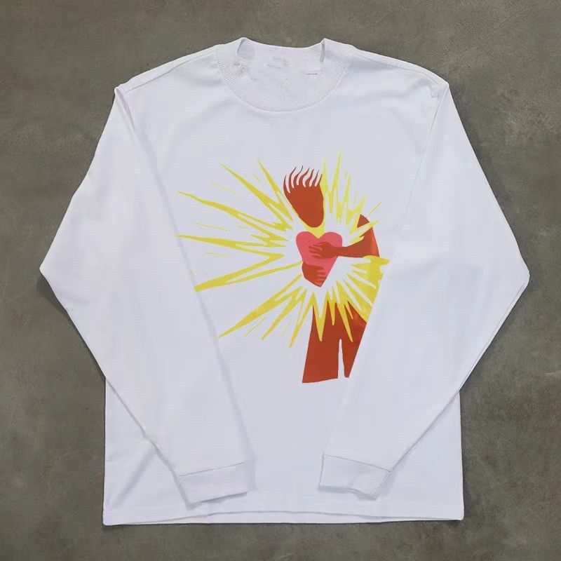Japanese Brand × Vintage White casual retro sweatshirt with heart print Size US L / EU 52-54 / 3 - 1 Thumbnail