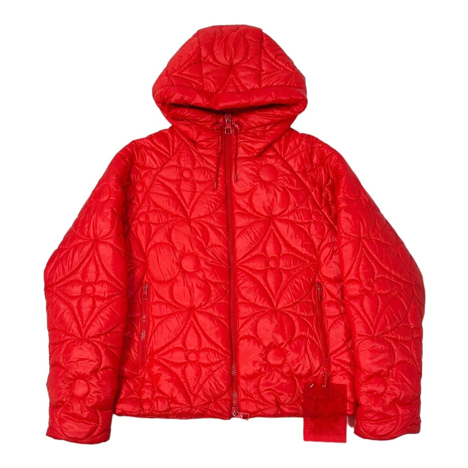 image of Louis Vuitton Lvse Flower Quilted Hooded Jacket Red, Men's (Size Small)