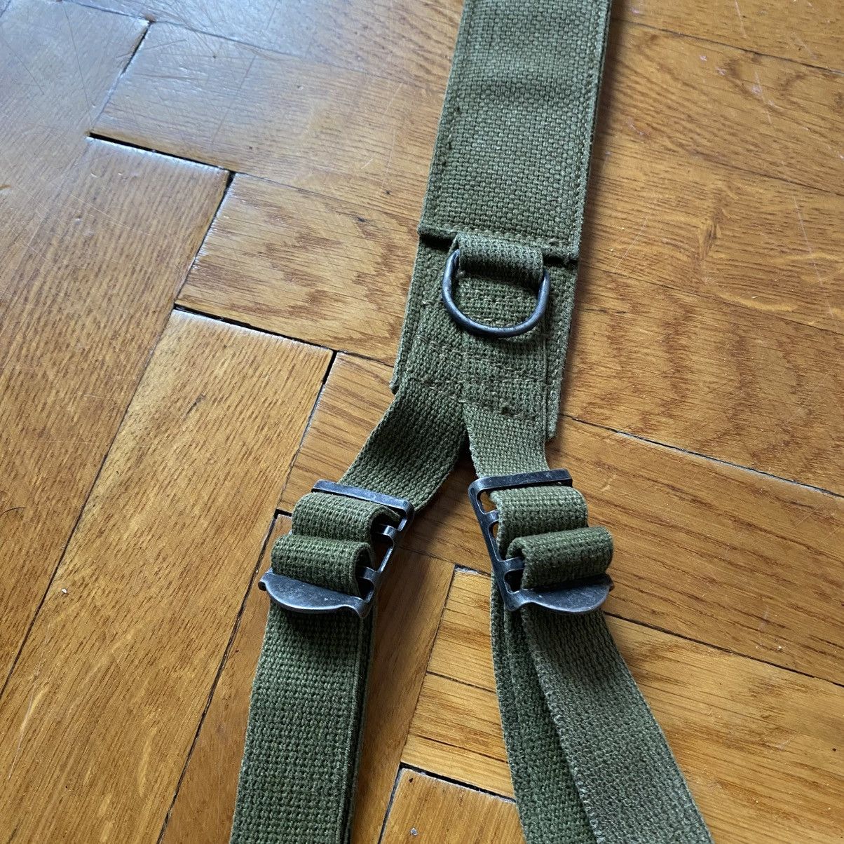 Seditionaries VINTAGE ARMY MILITARY KHAKI GREEN SUSPENDERS FOR PANTS Size ONE SIZE - 3 Thumbnail