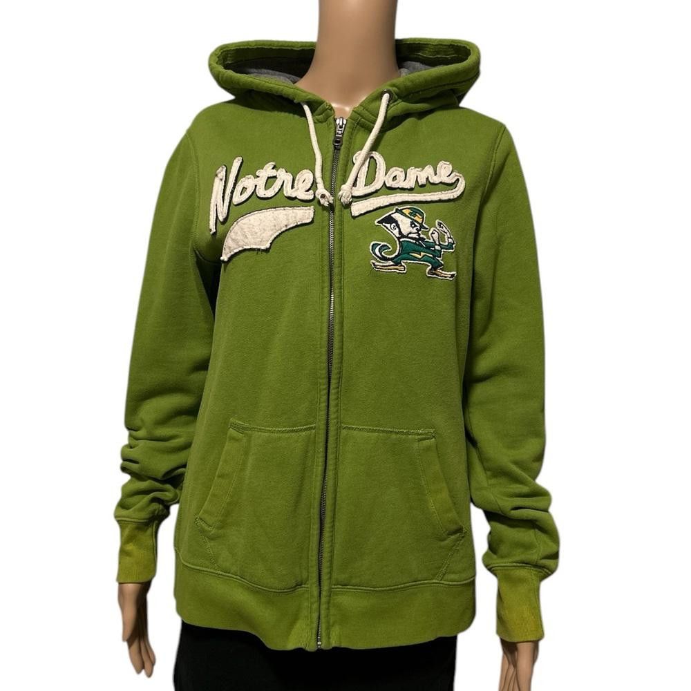 Designer Campus crew Notre Dame Fighting Irish Green Zip-Up Hoodie Size XL / US 12-14 / IT 48-50 - 1 Thumbnail