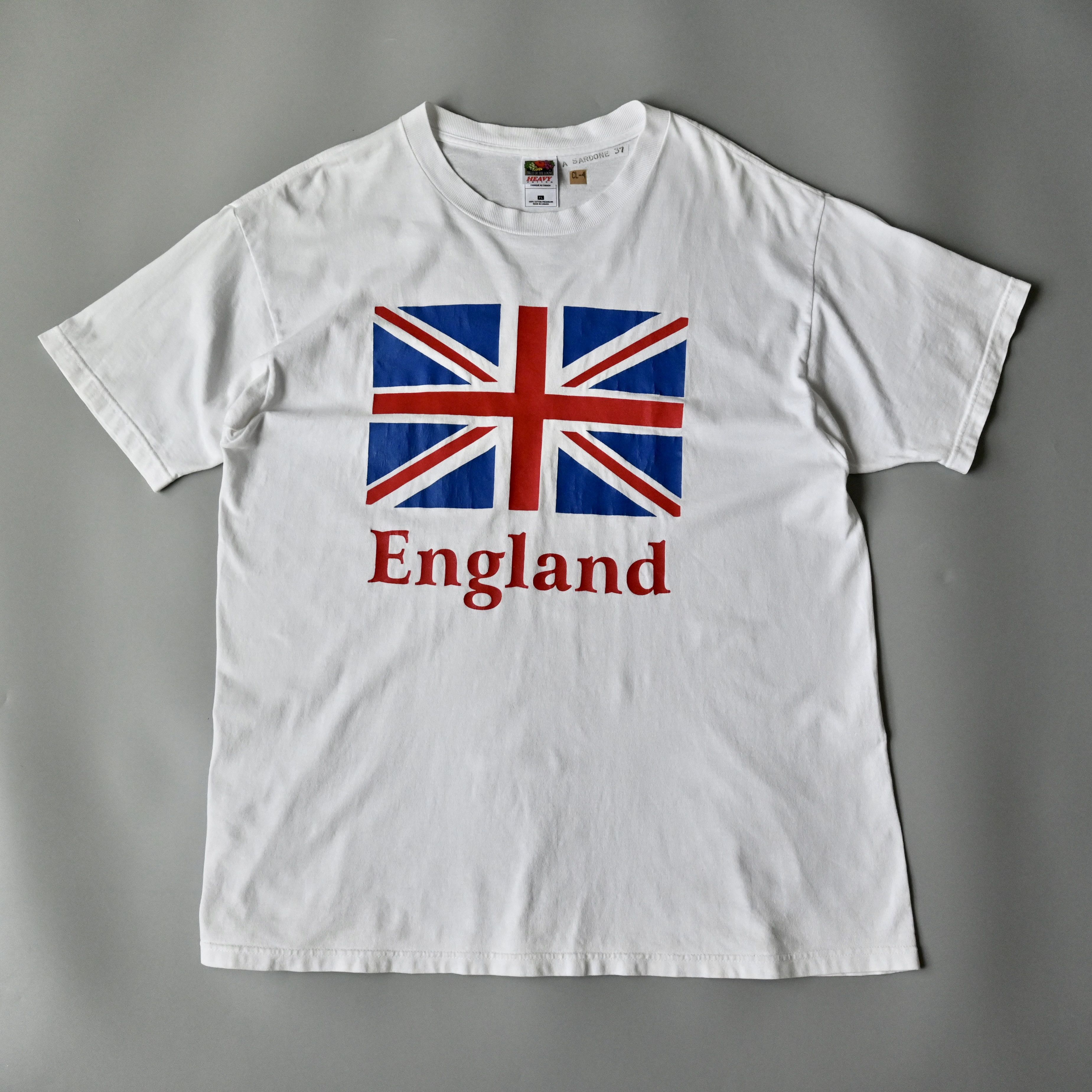 VTG 90s FRUIT OF THE LOOM England Flag print T-shirt XL
