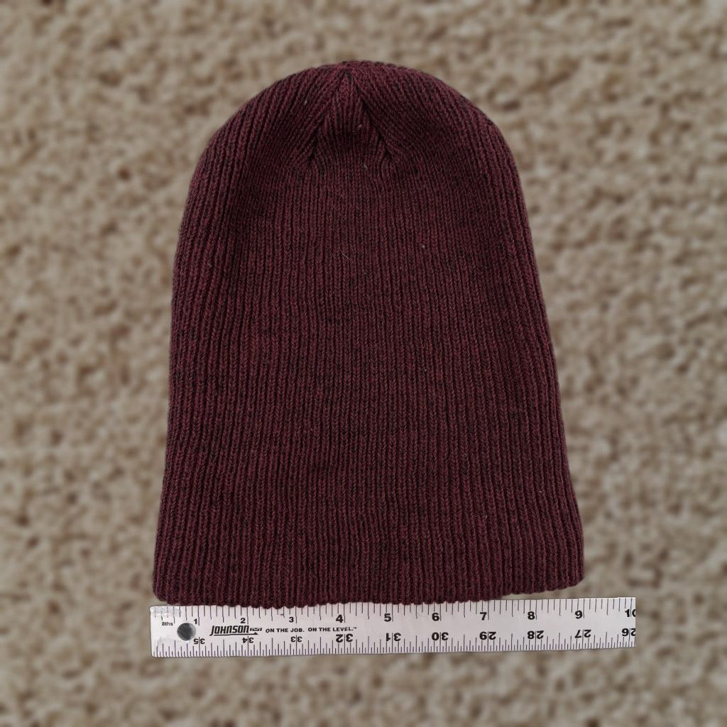 Vintage Viable Beanie Toque Adult One Size Burgundy Knit 100% Acrylic Skate Skateboard Hat Mens Beanie One Size Burgundy Viable Acrylic Knit Size ONE SIZE - 1 Thumbnail