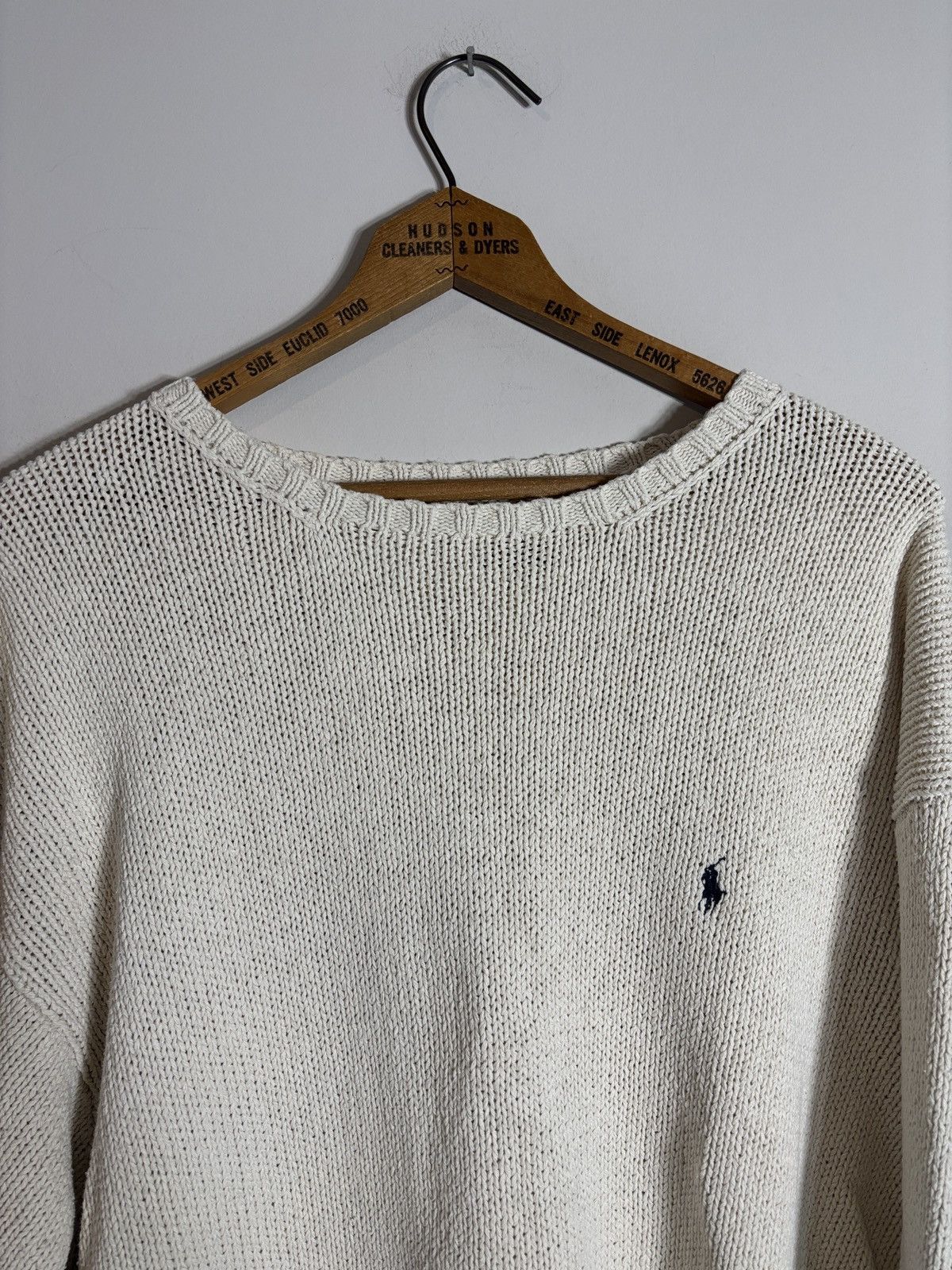 Polo Ralph Lauren Vtg Polo Ralph Lauren Sweater XL Cream Cotton Crewneck Pony Size US XL / EU 56 / 4 - 2 Thumbnail