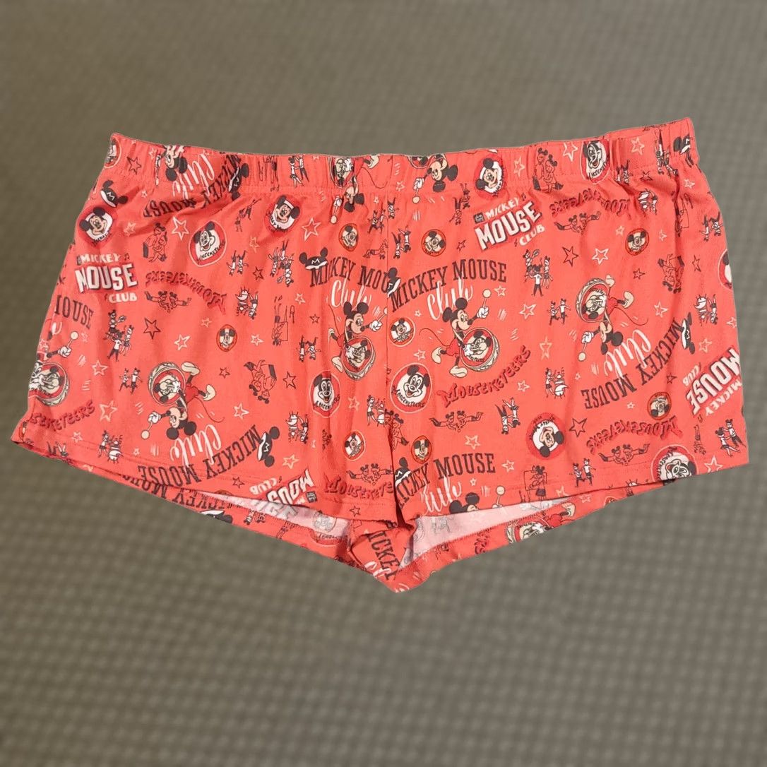 Disney Disney 100 Sleep Shorts Womens 3XL Red Mickey Soft Pull On Pajama Disney Tummy Mickey & Friends Goofy Minnie Pattern Retro Disney Theme Size 40" / US 18 - 1 Thumbnail