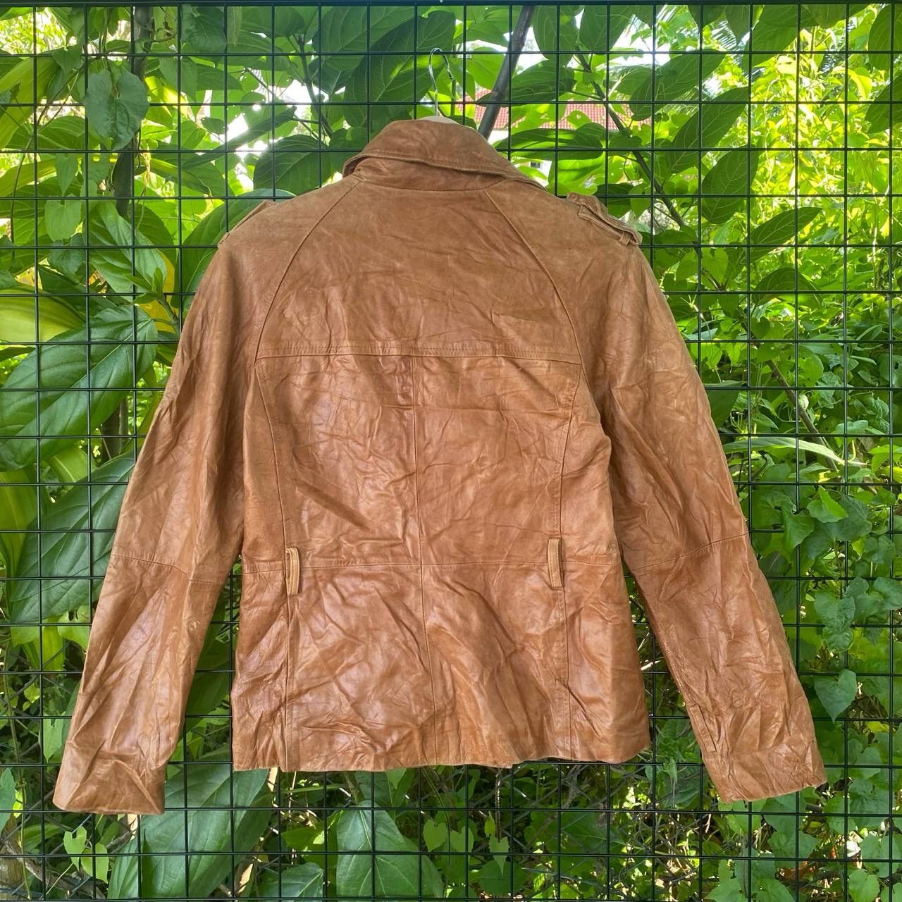 Genuine Leather × Vintage Vintage Zara Leather Peacoat Size M / US 6-8 / IT 42-44 - 9 Thumbnail