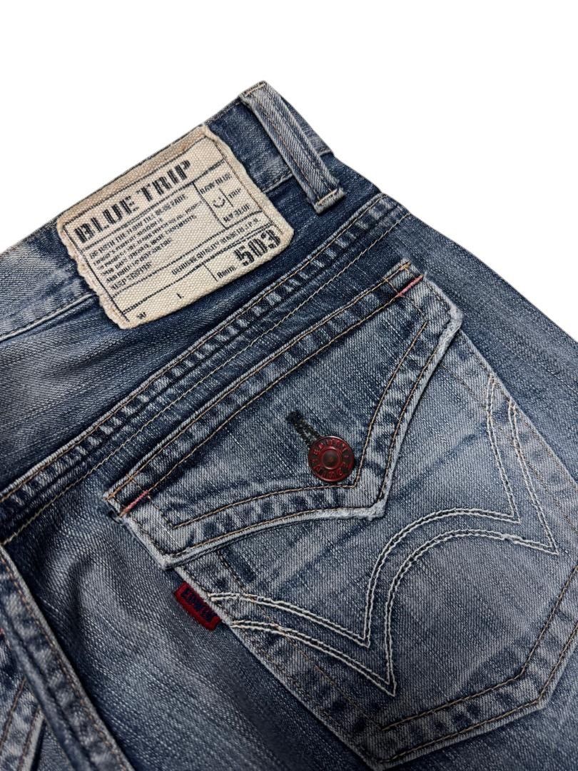 Le Grande Bleu (L.G.B.) VINTAGE EDWIN INSANE HEAVY MUDWASH WHISKER DISTRESSED DENIM Size US 32 / EU 48 - 14 Thumbnail
