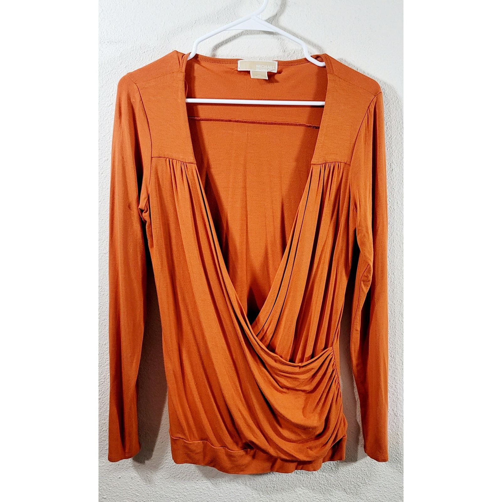 Michael Kors Michael Kors Persimmon Orange Crisscross Pleated Top Medium Size M / US 6-8 / IT 42-44 - 7 Thumbnail