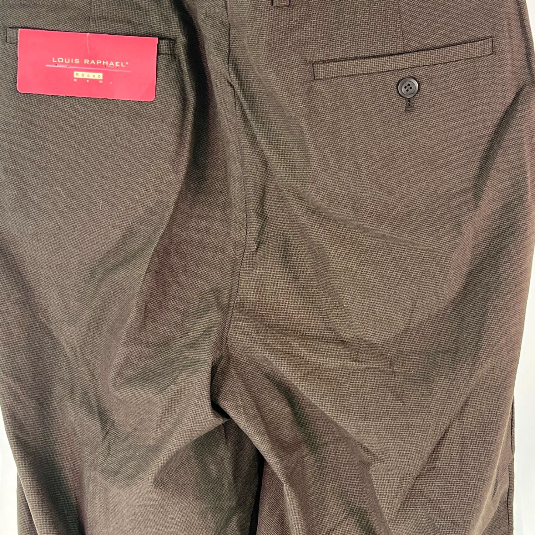 Louis Raphael Men Dress Pant Straight Mid Rise Chocolate Brown 36X32 Pant Formal Casual Bro wn?
