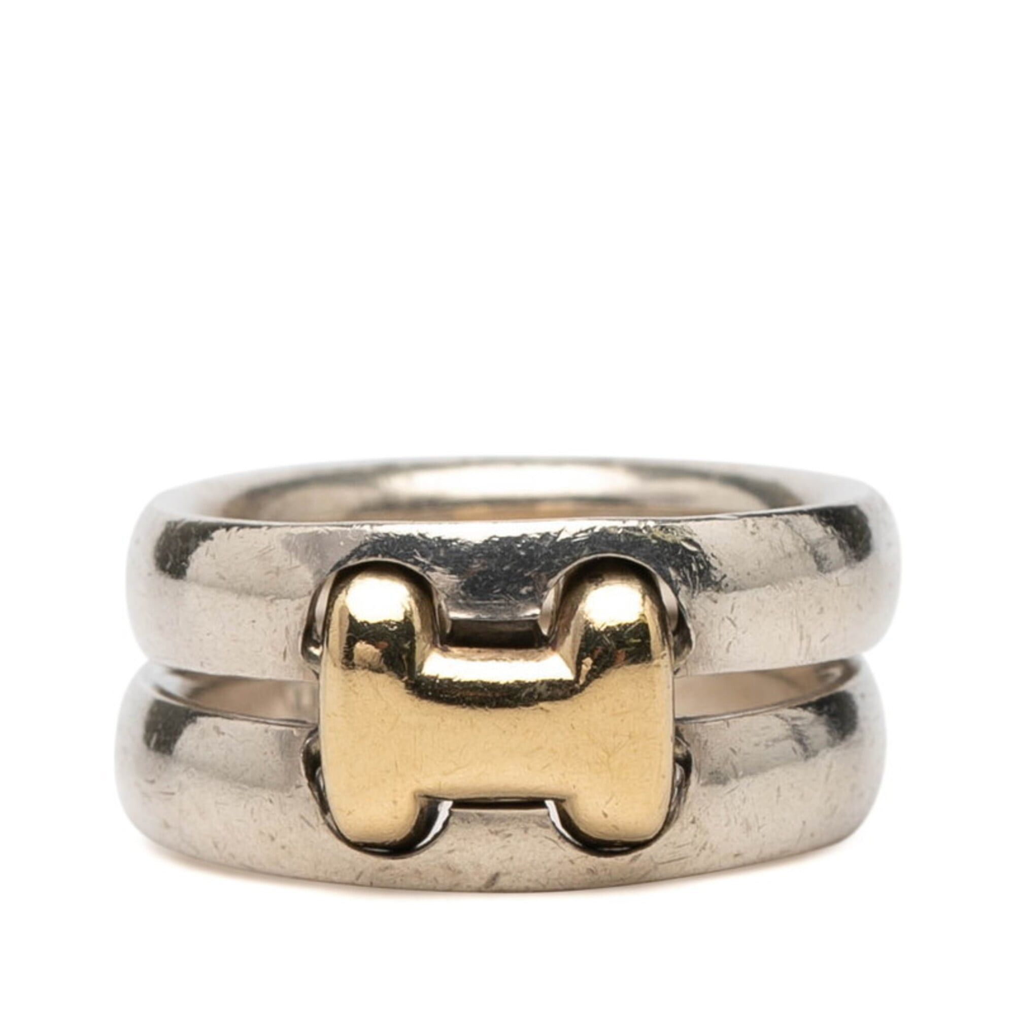 Hermes Hermes History Ring, Size 49, SV925 Silver and 18KYG Yellow Gold Combination, Women's. Size ONE SIZE - 1 Thumbnail