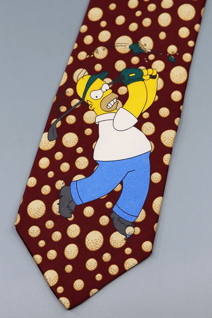 Other The Simpsons Homer Golf Tie – 1998 Vintage Italian Silk Size ONE SIZE - 1 Thumbnail