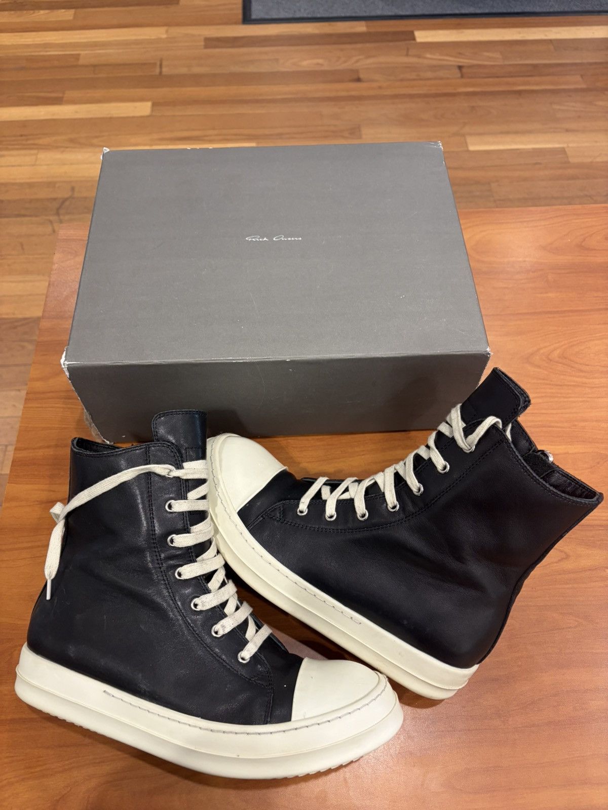 Rick Owens Rick Owens High "Black Milk" Size US 9 / EU 42 - 1 Thumbnail