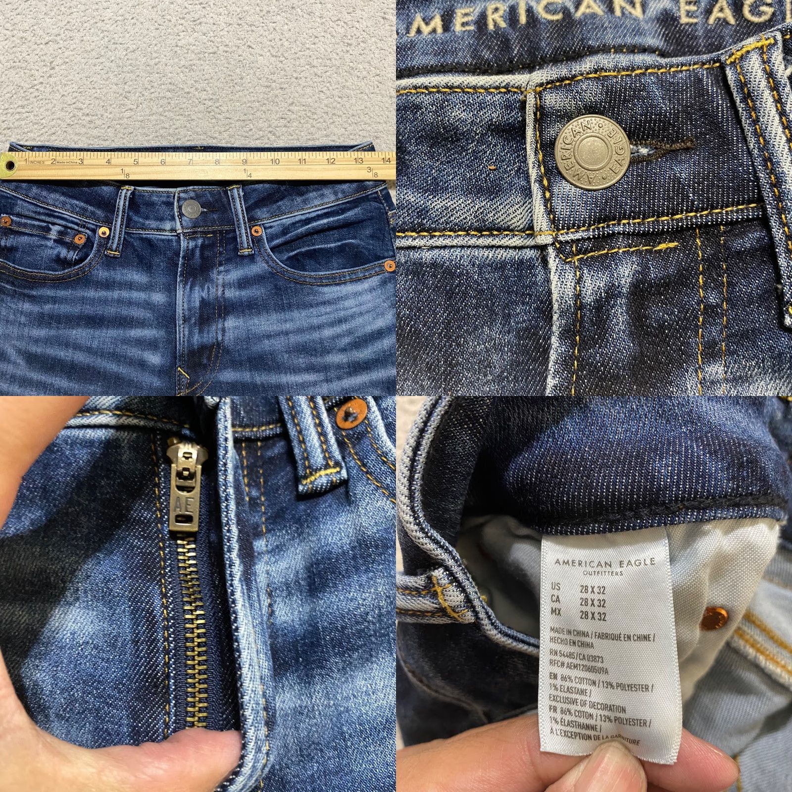 American Eagle Outfitters American Eagle Outfitters Jeans 28x32 Blue Denim Slim Straight Medium Wash Mens Regular Jeans Size US 28 / EU 44 - 8 Thumbnail