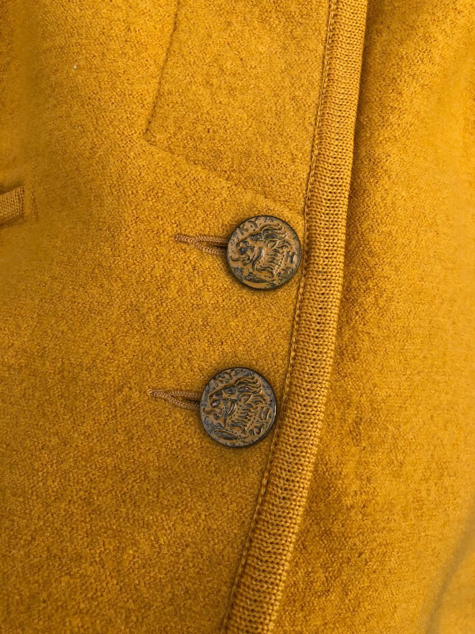 Kurt Geiger Vintage Geiger Wool Yellow Button Jacket Size M / US 6-8 / IT 42-44 - 10 Thumbnail