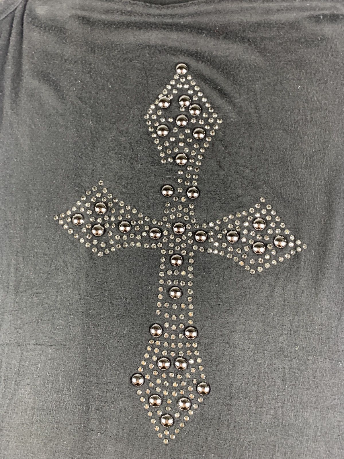Japanese Brand y2k Unknown Black Studded Pearl Cross Fitted Maxi Tank Dress Size S / US 4 / IT 40 - 5 Thumbnail