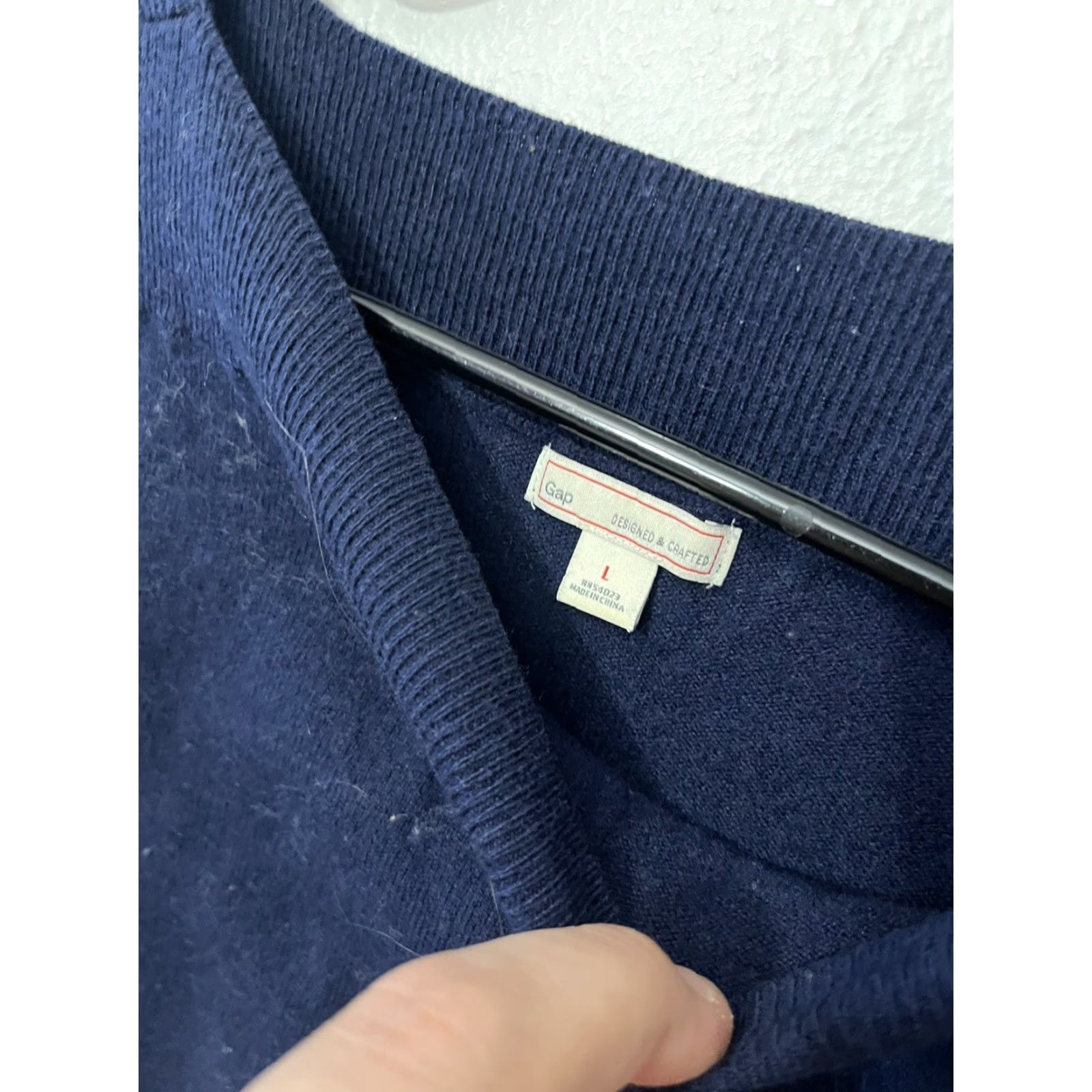 Gap GAP Navy Blue 3/4 Sleeve Cotton Sweater Solid Size Large Women's Blouse Tunic Casual 5 Front Buttons Size L / US 10 / IT 46 - 2 Thumbnail