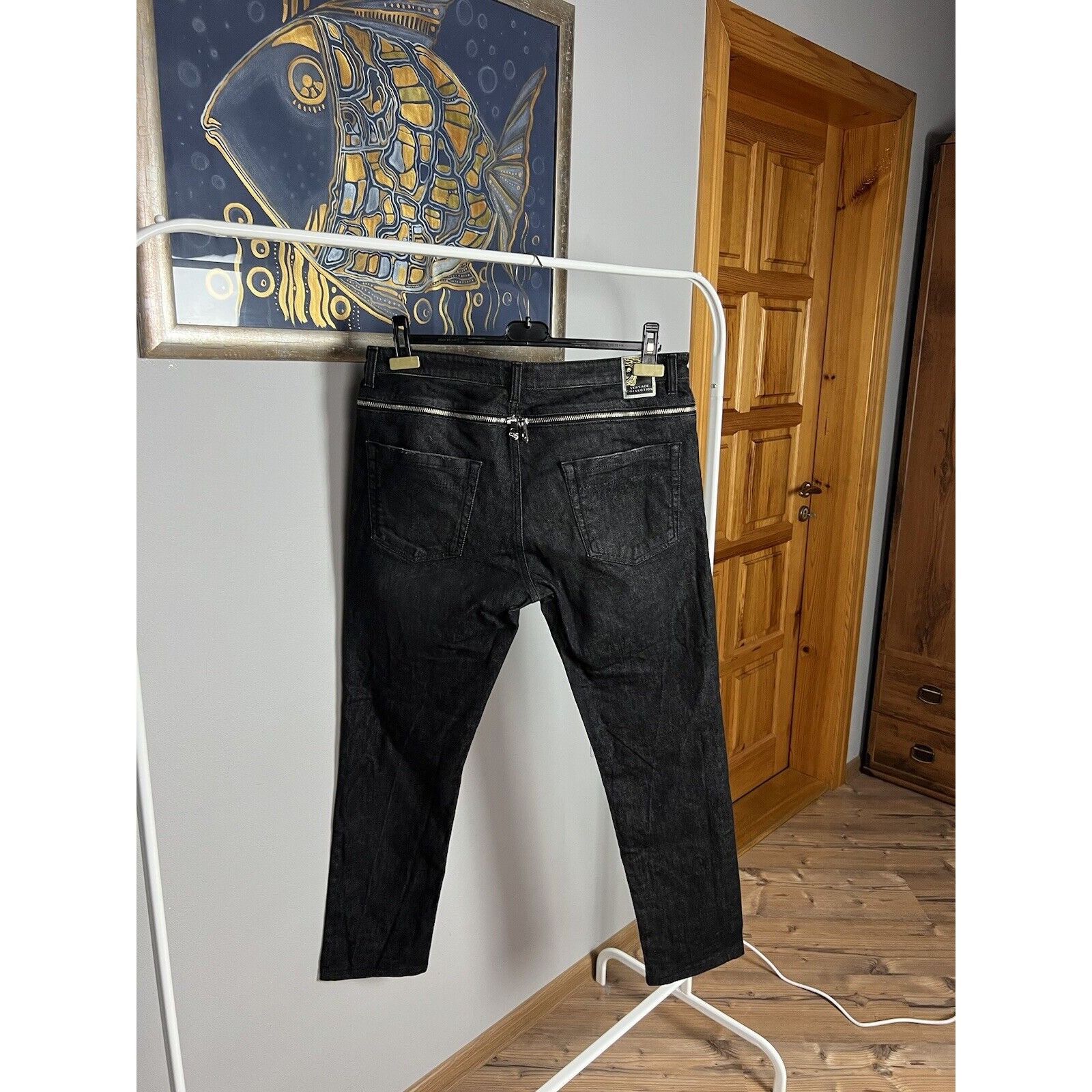 Versace MINT! Versace Collection Dark Black Men`s Slim Fit Jeans Pan Size US 36 / EU 52 - 6 Thumbnail