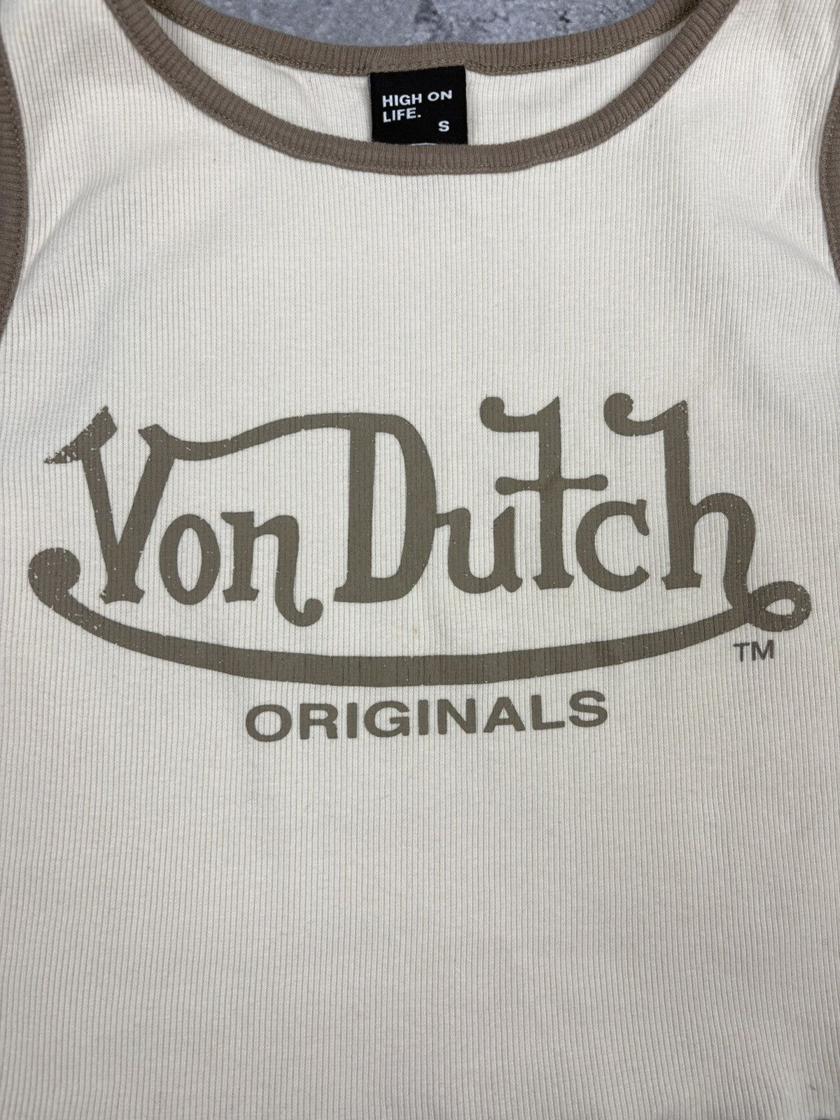 Von Dutch Von Dutch Tank Top Womens S Yellow Cropped Slim Fit y2k Size S / US 4 / IT 40 - 4 Thumbnail