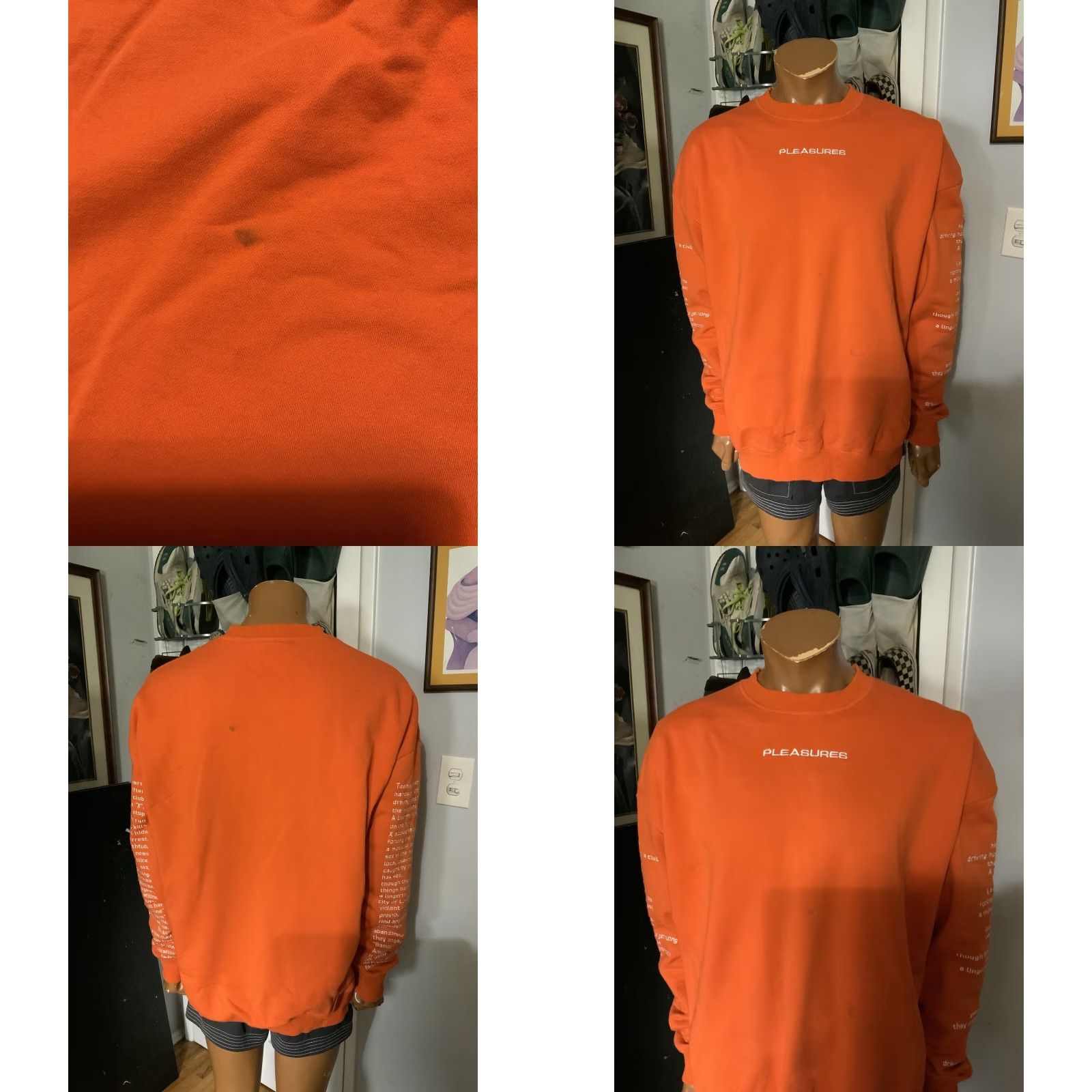 Pleasures PLEASURES Now Teenage Lovers Embroidered Orange Fleece Crewneck Sweatshirt XL Men Size XL Orange Embroidered Pullover Crewneck Sweatshirt Size US XL / EU 56 / 4 - 8 Thumbnail
