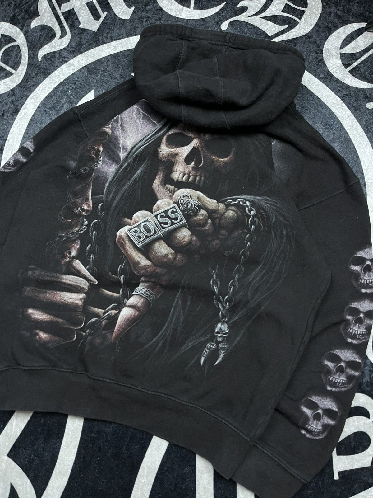 Le Grande Bleu (L.G.B.) Vintage LGB IfSixWasNine Style Skull Boss Spiral Hoodie Size US M / EU 48-50 / 2 - 5 Thumbnail
