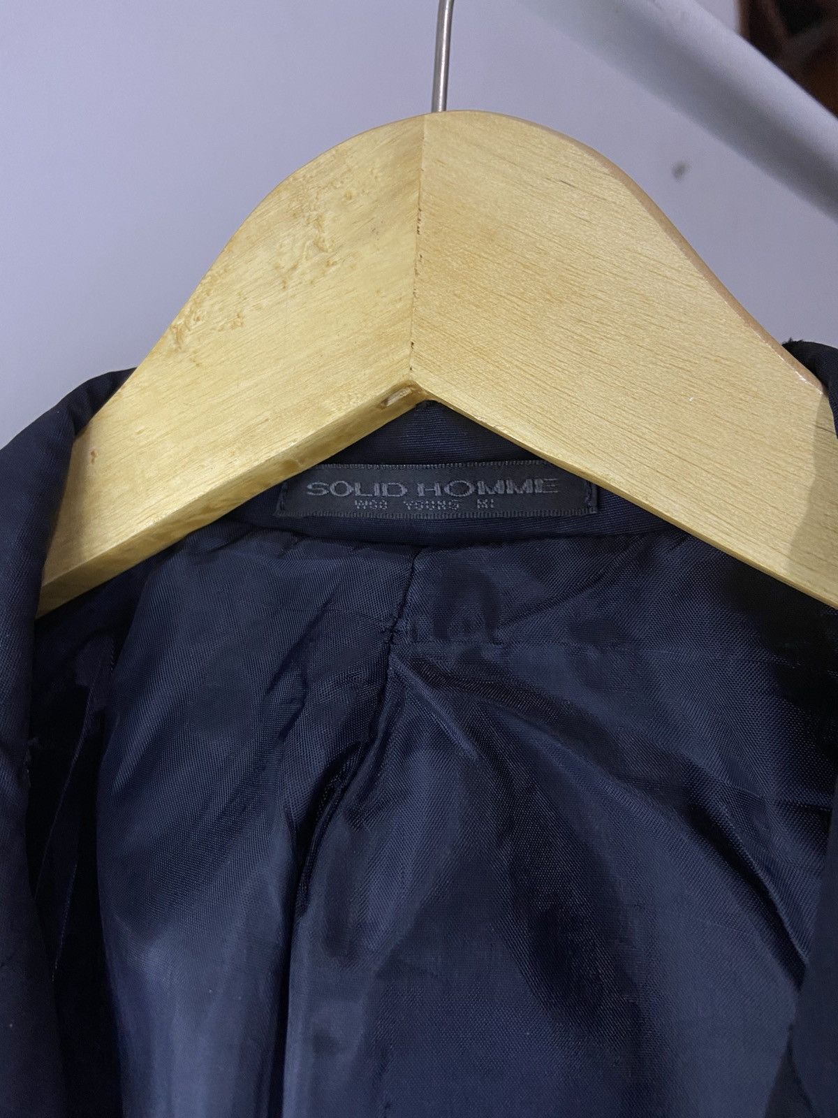 Solid Homme × Wooyoungmi Wooyoungmi Solid Homme Navy Sateen Single Breasted Blazer Size 46L - 10 Thumbnail