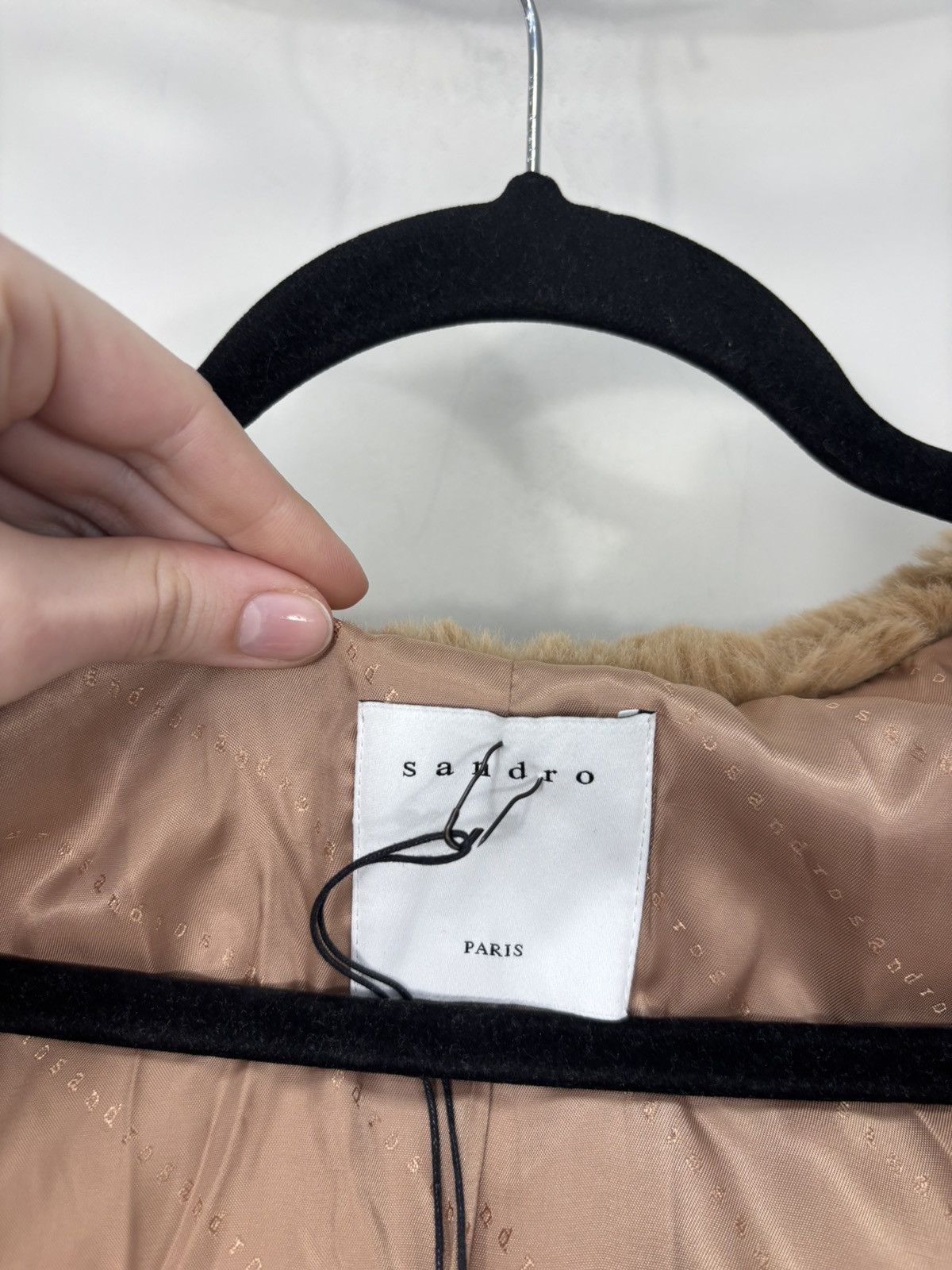 Sandro Sandro Paris NWT Women’s Mirage Long Jacket Faux Fur Hooded Size XS / US 0-2 / IT 36-38 - 15 Thumbnail