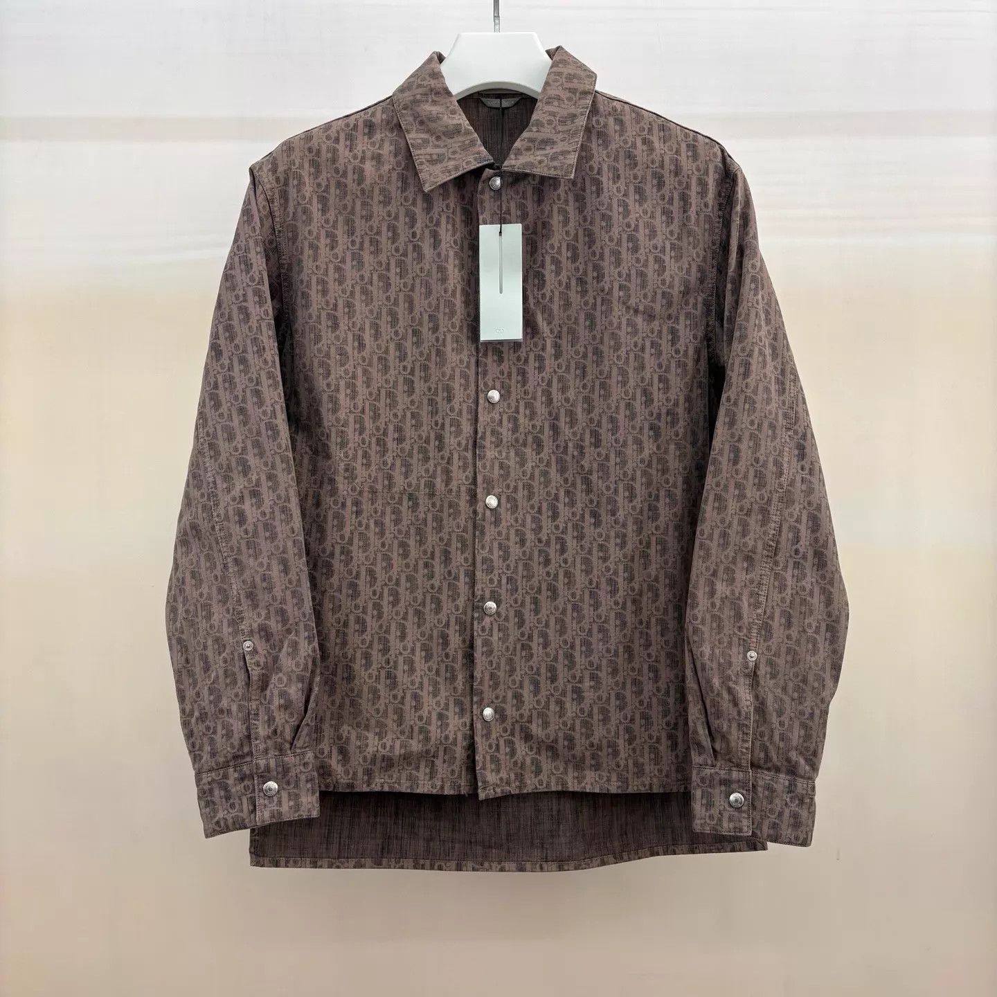 Dior Dior brown all-over logo long-sleeve shirt Size US M / EU 48-50 / 2 - 1 Thumbnail