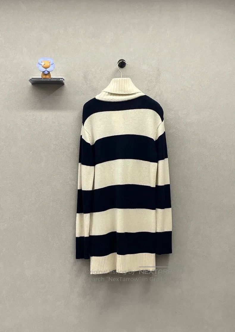 Max Mara Max Mara High Neck Knit Sweater Black and White Striped Size M / US 6-8 / IT 42-44 - 3 Thumbnail