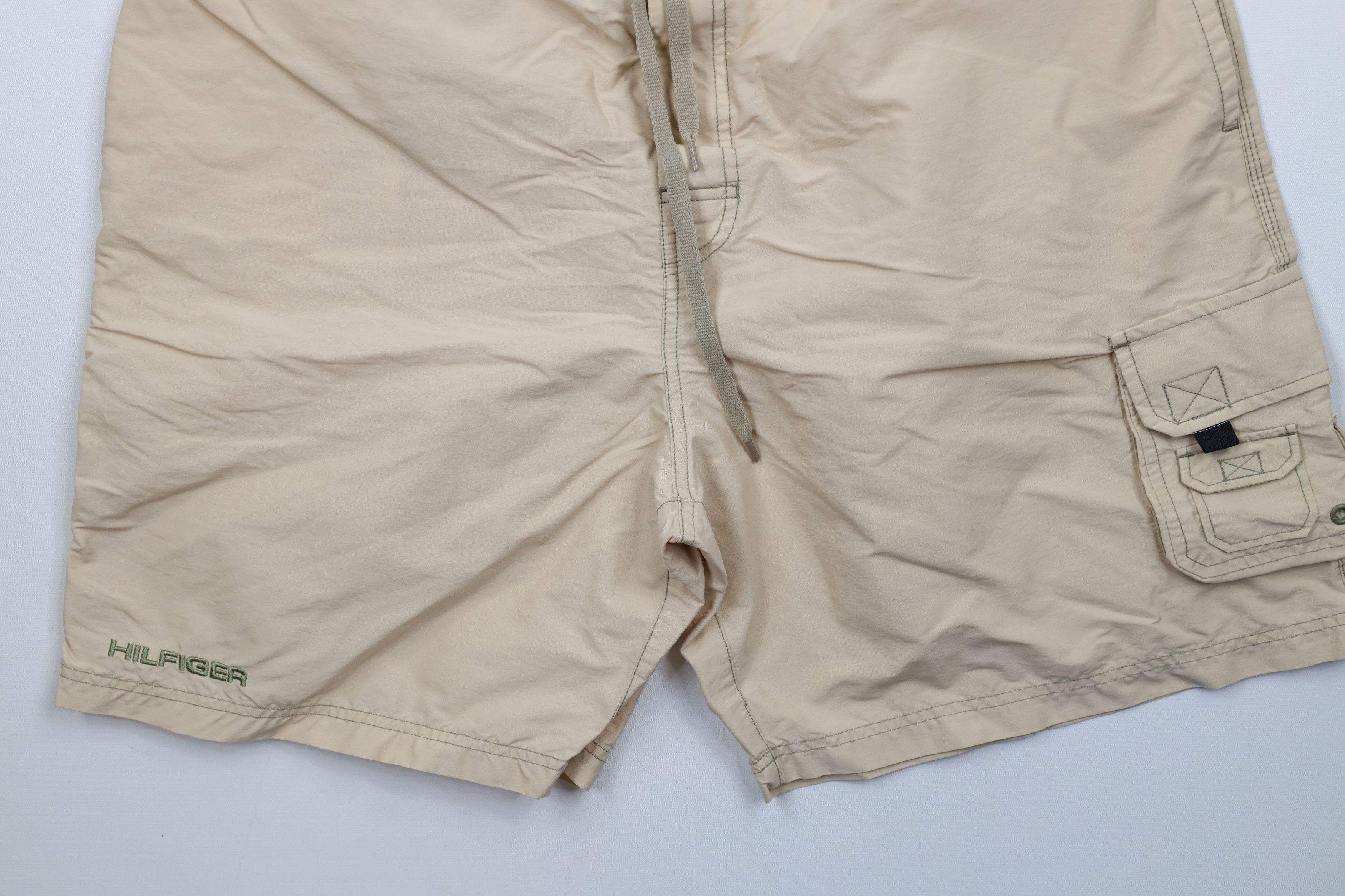 Tommy Hilfiger × Vintage Vintage 90s Tommy Hilfiger Spell Cargo Shorts Swim Trunks Size US 36 / EU 52 - 4 Thumbnail