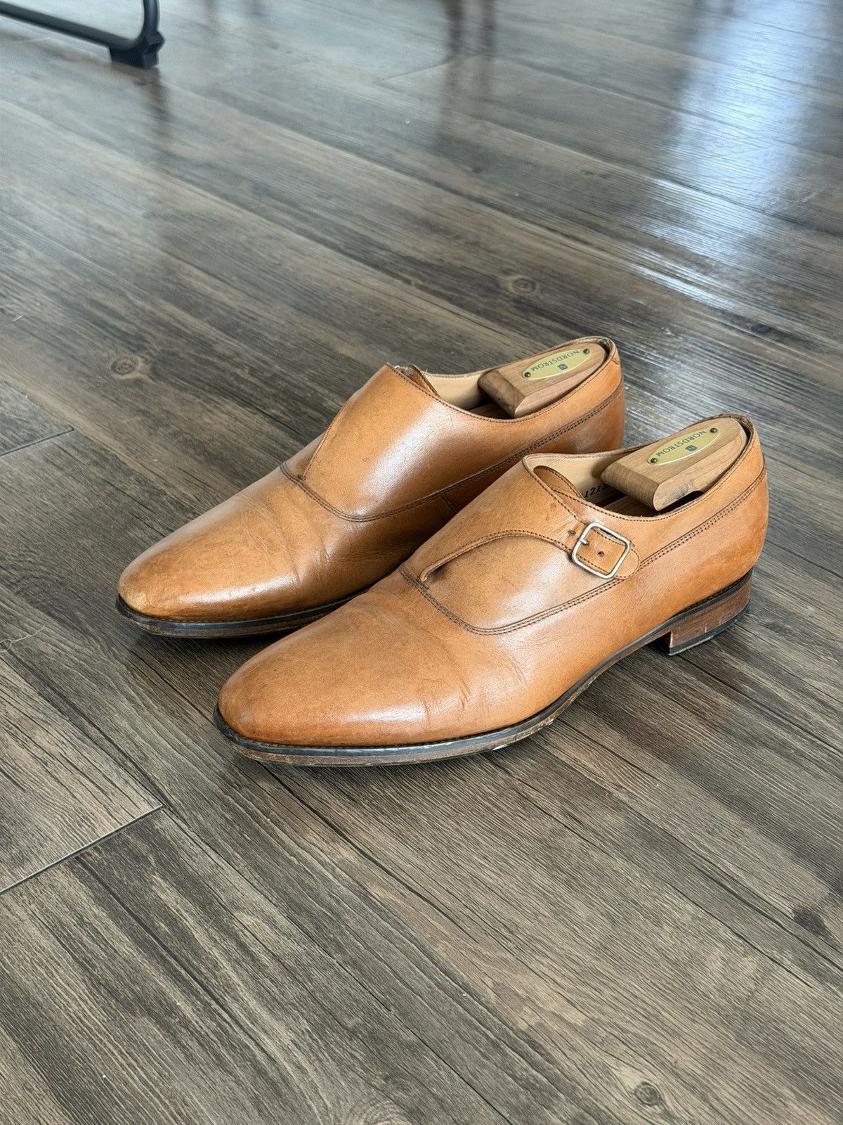 Jack Erwin Jack Erwin Brown Leather Monk Strap Shoes, Made in Portugal Size US 10.5 / EU 43-44 - 1 Thumbnail