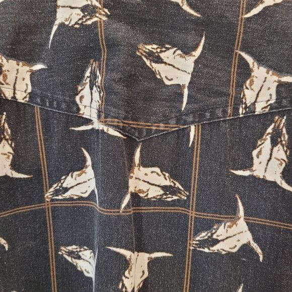 Roper Vintage Roper Bull Skull Black Western Shirt - M Size US M / EU 48-50 / 2 - 3 Thumbnail