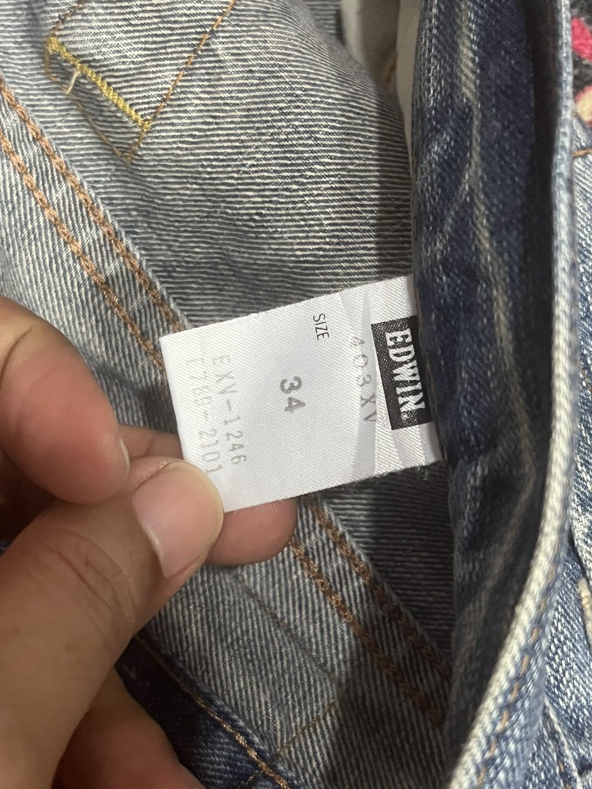 Kapital Vintage Japanese Brand Edwin XVS Patchwork Sashiko Blue Jean Size US 34 / EU 50 - 18 Thumbnail