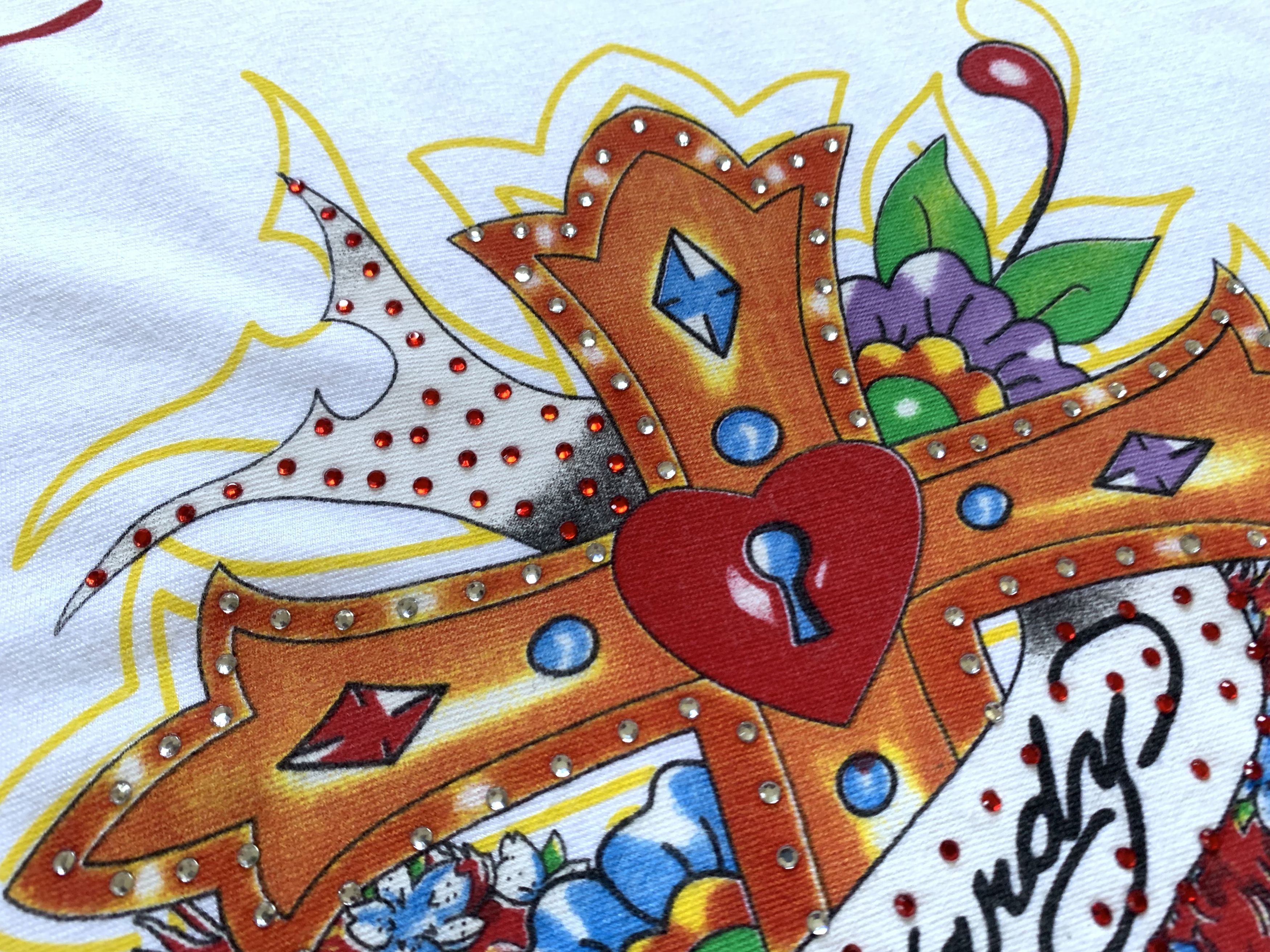 Ed Hardy × Vintage Ed Hardy White Womens Printed T-Shirt Size XXL / US 16-18 / IT 52-54 - 5 Thumbnail
