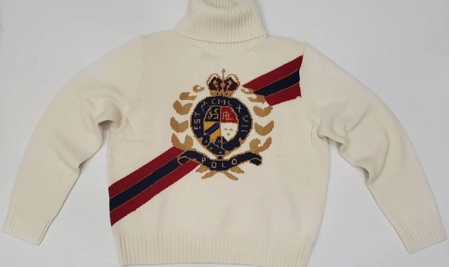 Polo Ralph Lauren Polo Ralph Lauren Women's Cream Crest Turtleneck Sweater XXL Size US XXL / EU 58 / 5 - 2 Thumbnail