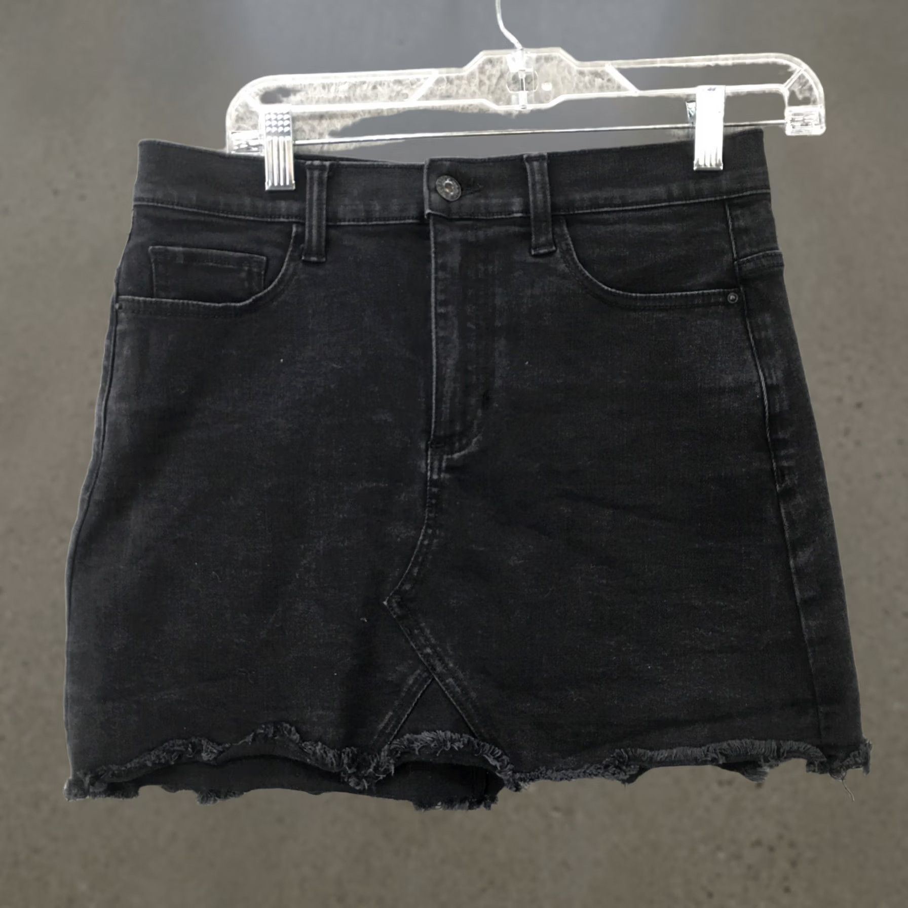 Vintage VINTAGE Sneak Peek High Rise A Line Mini Skirt Womens M Black Denim Casual Zip Fly Size 32" / US 10 / IT 46 - 1 Thumbnail