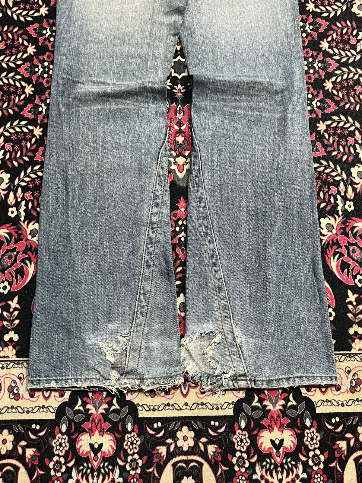 Tornado Mart Vintage Japanese Brand Blue Washed Distressed Flare Jeans Size US 28 / EU 44 - 8 Thumbnail