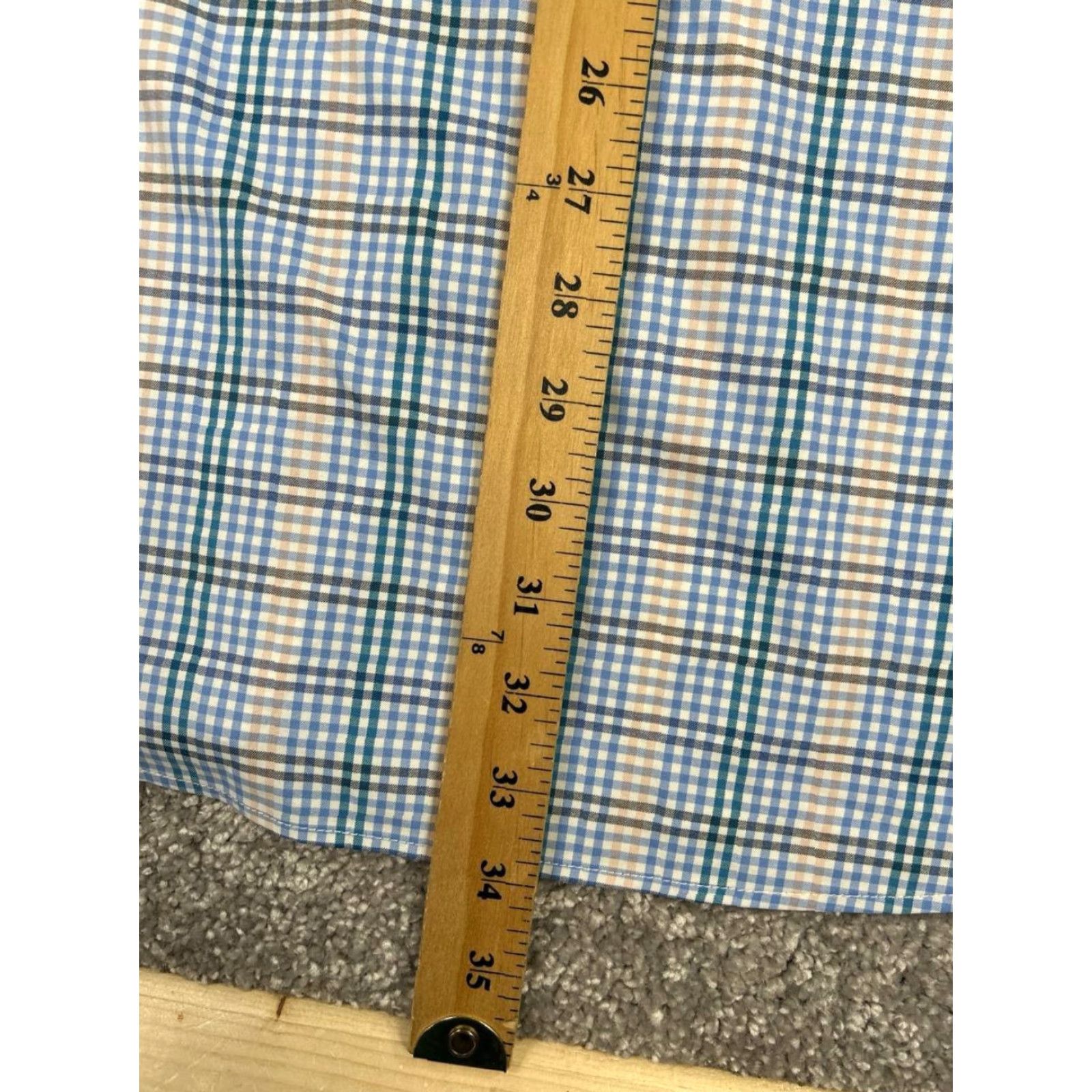 UNTUCKit UNTUCKit Mens Shirt 3XL Blue Beige Green Plaid Button-Up Casual Classic Cotton Size US XXL / EU 58 / 5 - 7 Thumbnail