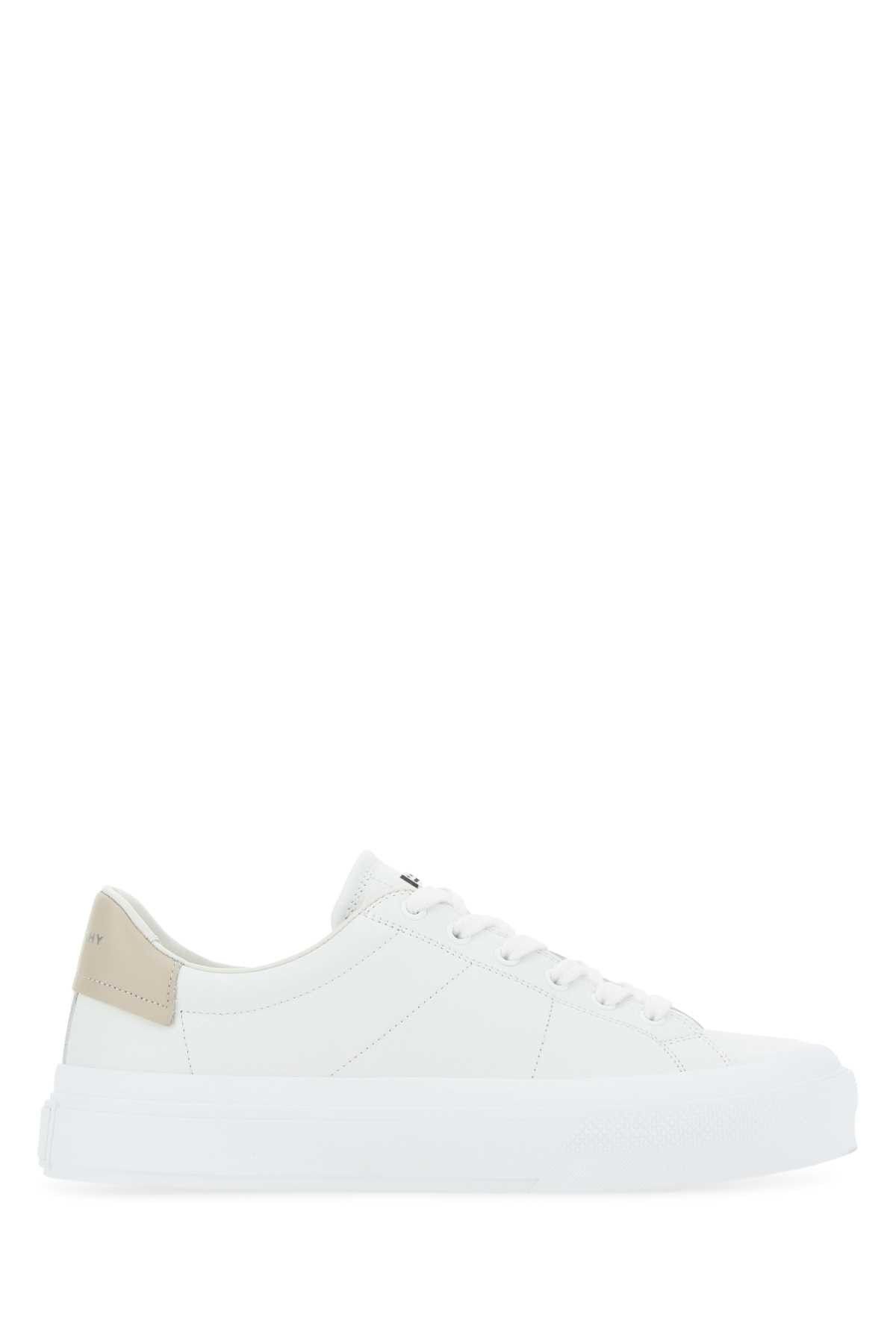 image of Givenchy White Leather City Sport Sneakers, Women's (Size 9)